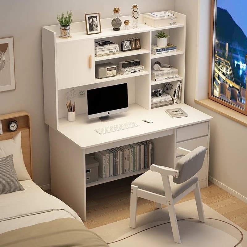 Bureau durable et moderne pour la maison, avec étagère intégrée, idéal pour la chambre d'étudiant, p