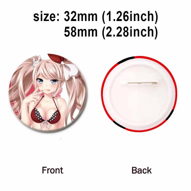 Broche en émail Danganronpa de 58mm, broche faite à la main pour vêtements, Badge de Cosplay de dess