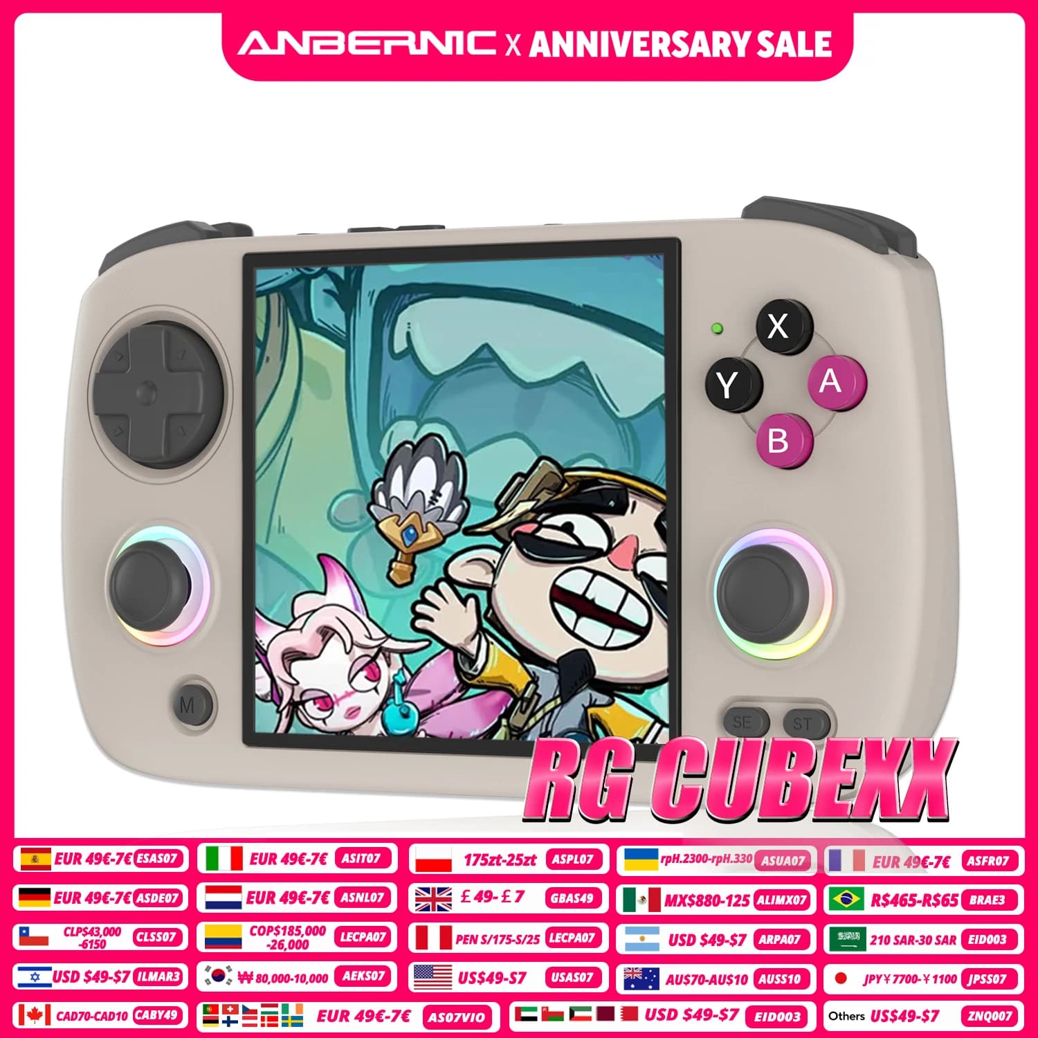 Console de jeu portable ANBERNIC RG CubeXX, écran IPS de 3,95 pouces, système Linux 64 bits, prend e