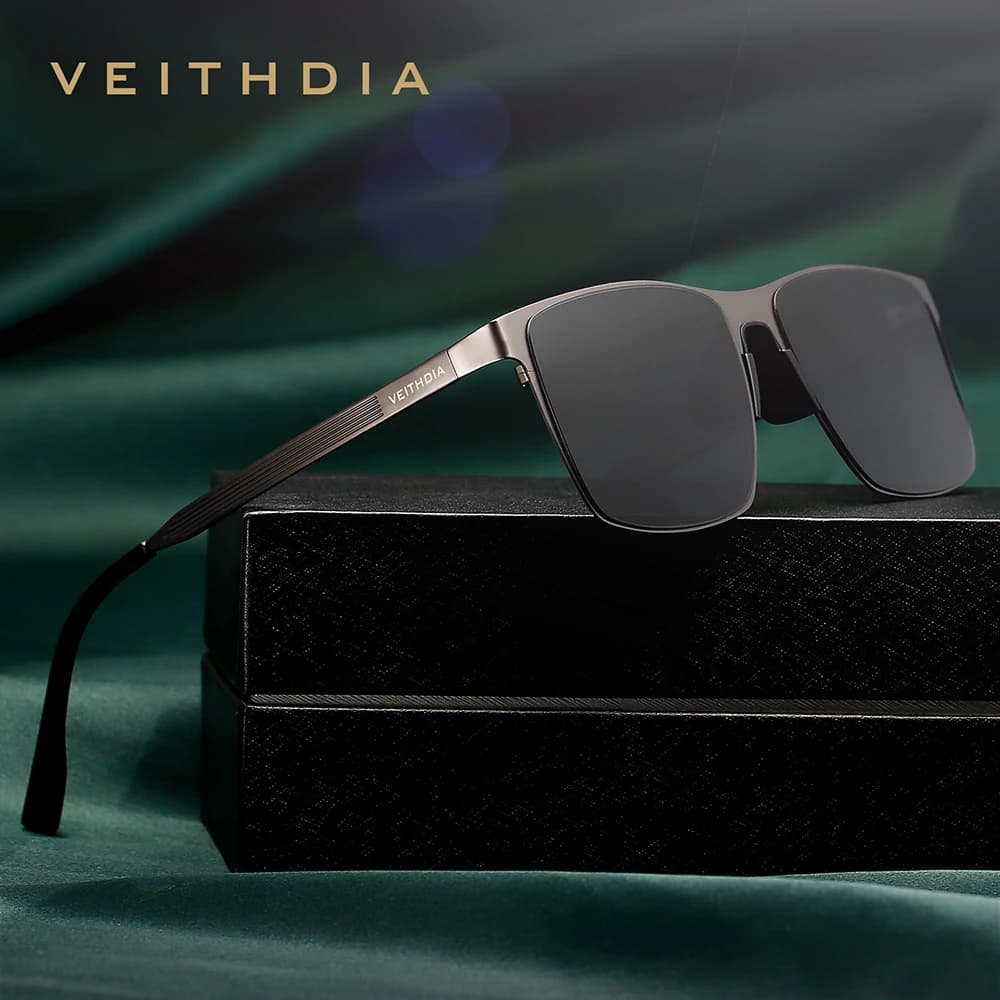VEITHDIA-Lunettes de soleil polarisées en acier inoxydable pour homme, verres en nylon pour la condu