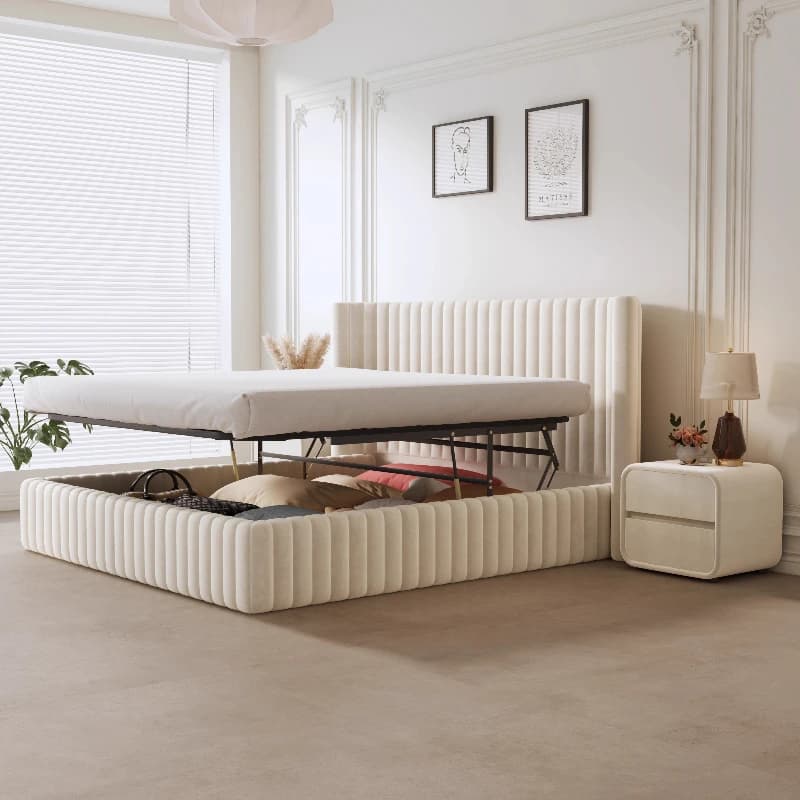 Lit de chambre de fille princesse Simple traduction lit de rangement Double moderne Cama Matrimonio 