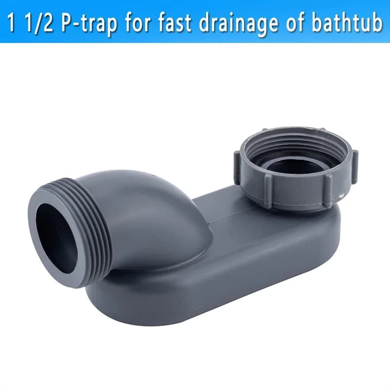 Siphon Flexible à profil bas 1 1/2 P, tuyau de vidange de baignoire et de douche, piège plat P, vida