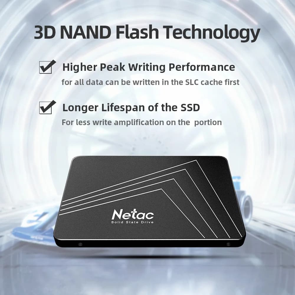 Netac-Disque dur interne SSD, SATA 3, 2 To, 128 Go, 256 Go, pour ordinateur portable