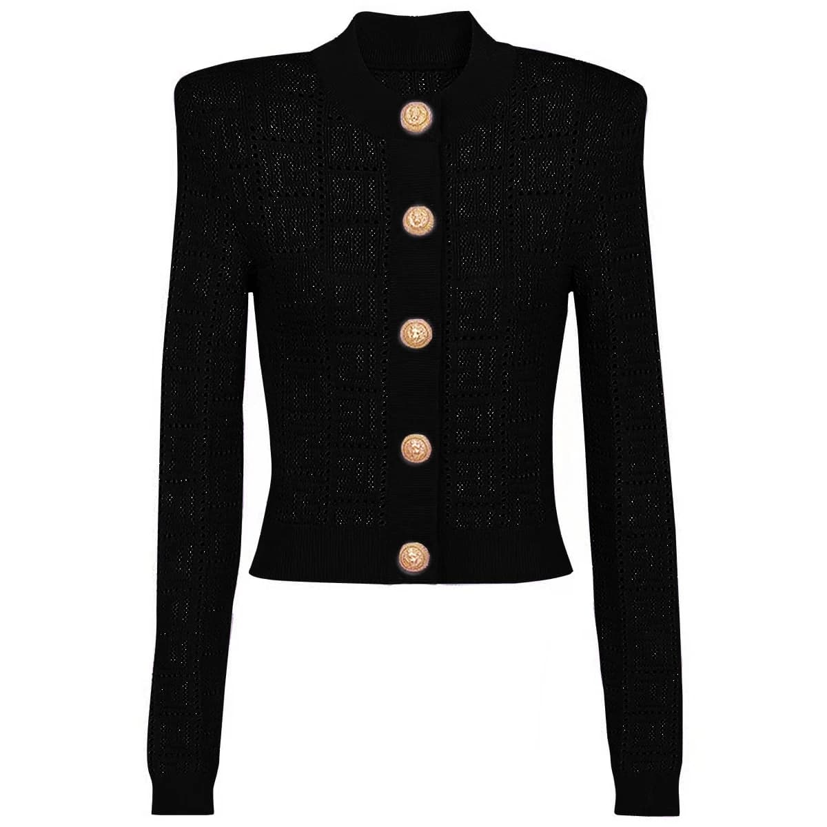 SML-Cardigan en tissu élastique pour femme, col rond creux, simple boutonnage, manches longues, coup