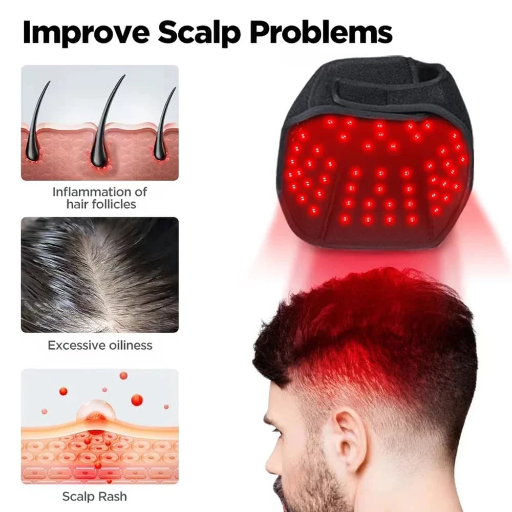 Casquette de luminothérapie LED 100 pièces, lumière rouge et infrarouge 660nm et 850nm, pour la repo