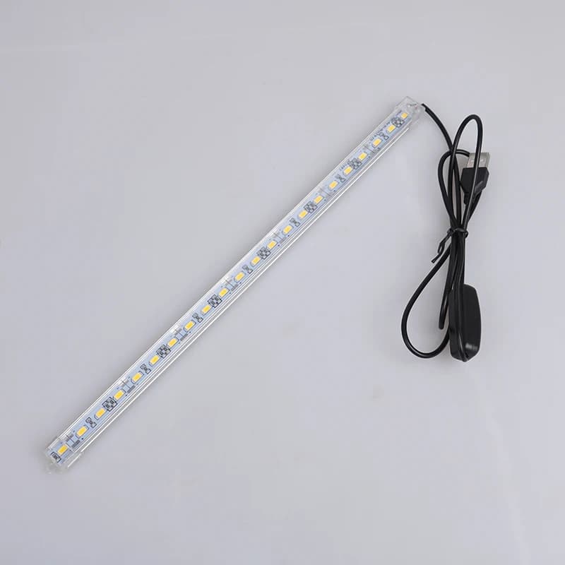 Bande lumineuse à tube blanc chaud et froid, USB 62LED, DC 5V, SMD5630, 5630, rigide