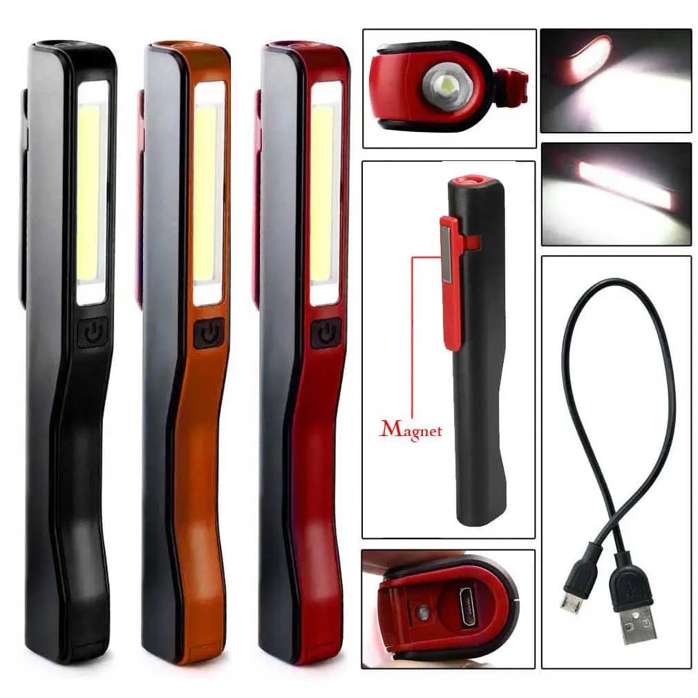 Puissante lampe de travail LED COB pour voiture, Garage, mécanicien, stylo magnétique Rechargeable p
