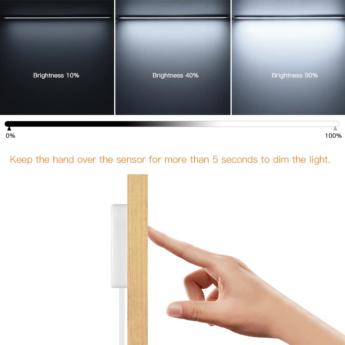 Tube de lampe de barre d'infraction d'armoire de cuisine de LED, bois pénétrable, détecteur de mouve