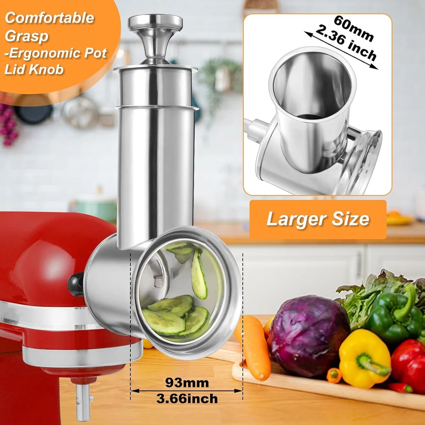Trancheuse/déchiqueteuse en acier inoxydable lavable au lave-vaisselle, accessoire de rêve pour aide