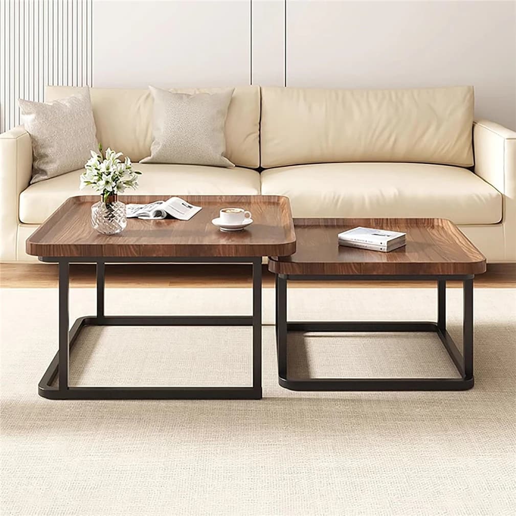 Ensemble de table basse industrielle, table d'appoint vintage empilable, gain de place, meubles de s
