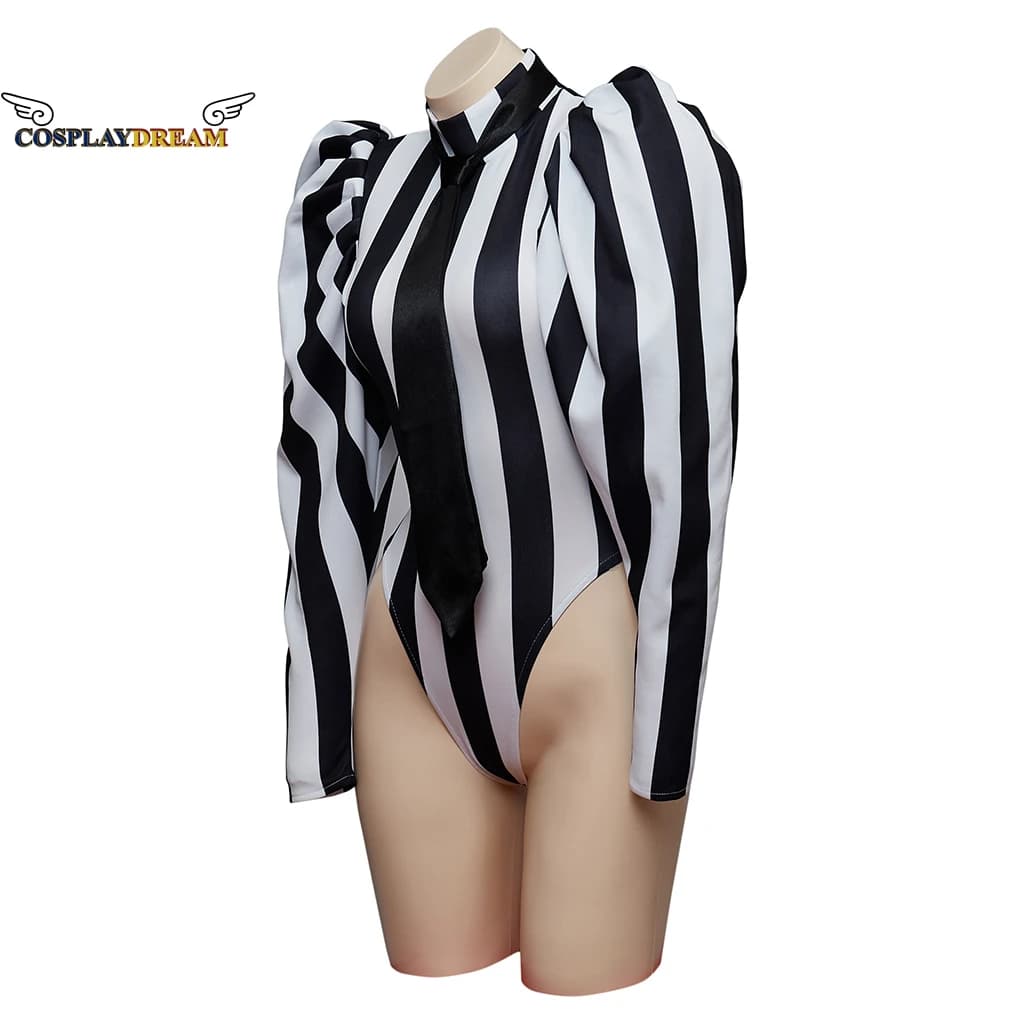 Combinaison Victoria Slim Striped pour femme, manches longues, barboteuse de batterie, costume de co
