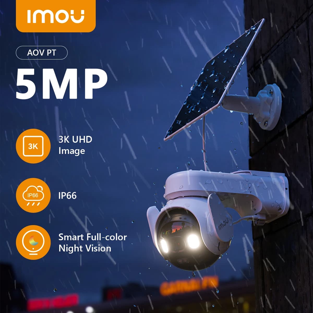 Caméra solaire IMOU 4G Sim AOV PT 5MP Caméra de sécurité WiFi 360 °   Caméra extérieure PTZ Caméra d