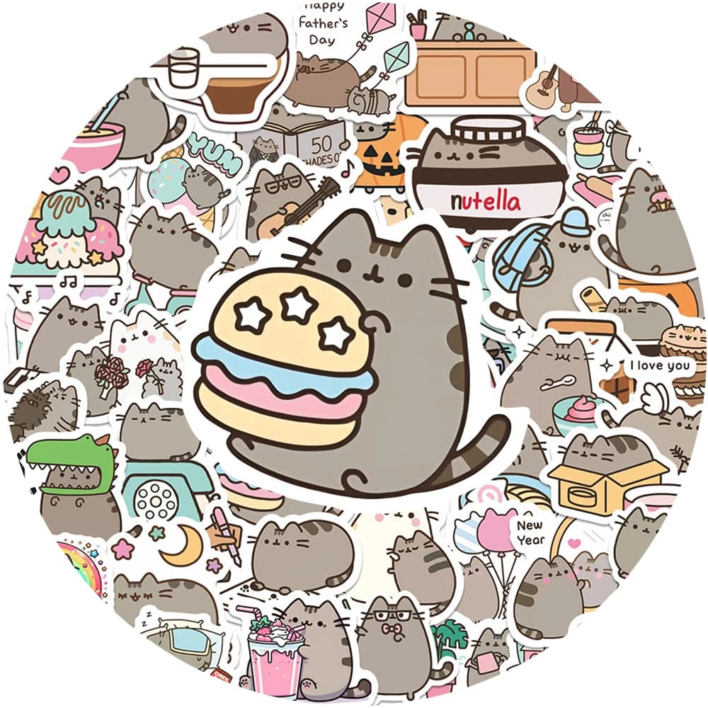 10/30/60 pièces mignon gros chat animaux autocollants pour enfants Graffiti papeterie ordinateur por