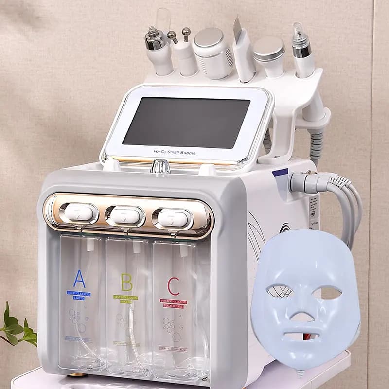 7 en 1 Aqua Peeling H2O2 Machine faciale Hydra eau Dermabrasion épurateur de peau Peel oxygène Jet M