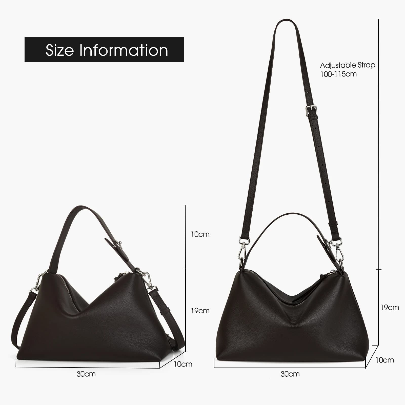 Donna-in – sac à main demi-lune en cuir de vache véritable pour femmes, sac à bandoulière Hobo en cu