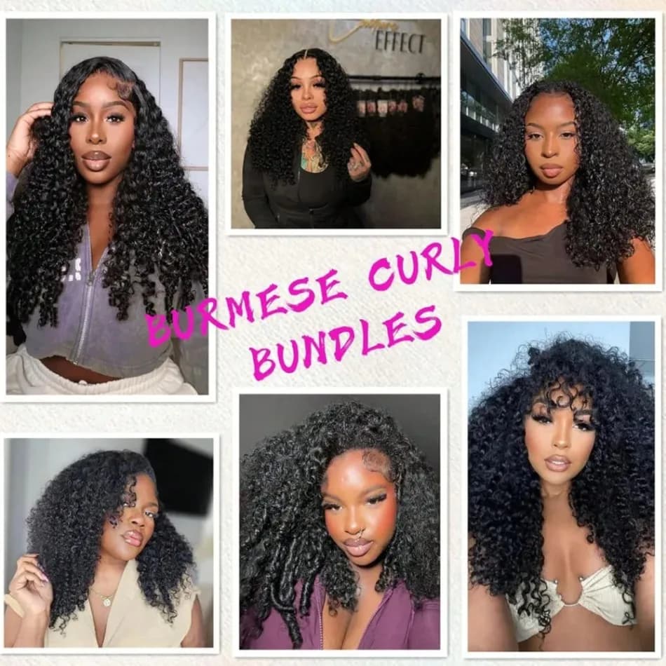 Extensions de cheveux bouclés vierges bruts birmans 12A de 32 pouces, non traités, pour tissage, ond