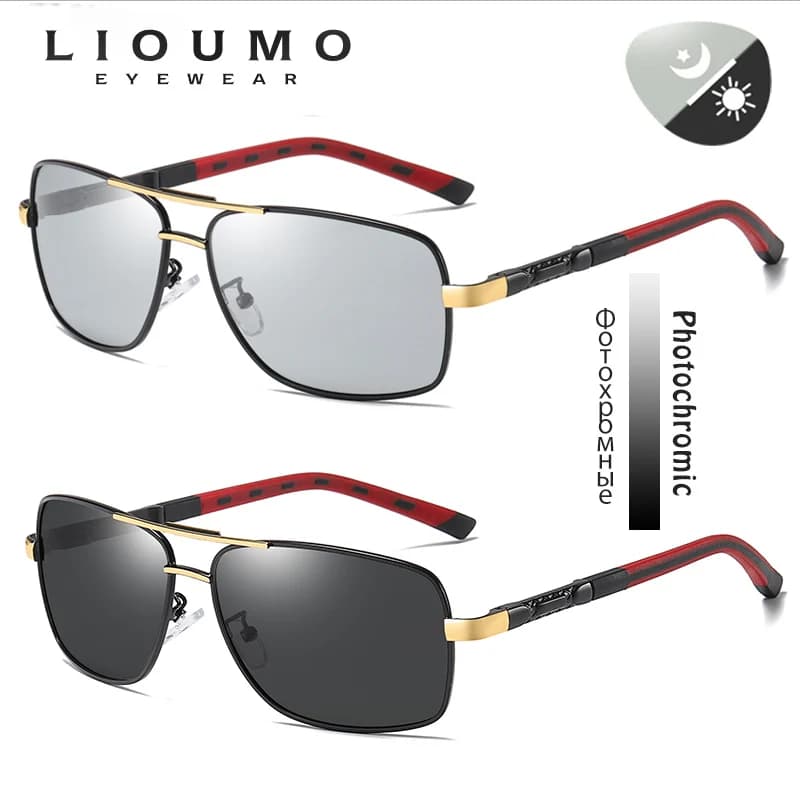 LIOUMO – lunettes de soleil polarisées pour hommes et femmes, photochromiques, pour la conduite, ant