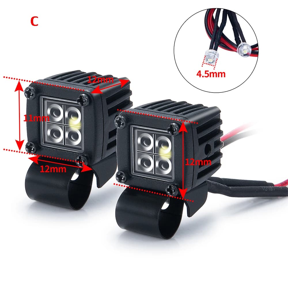 AXSPEED – support de bagages avec feux latéraux LED pour TRX4 TRX6 Axial SCX10 Wraith Axial SCX24 1/