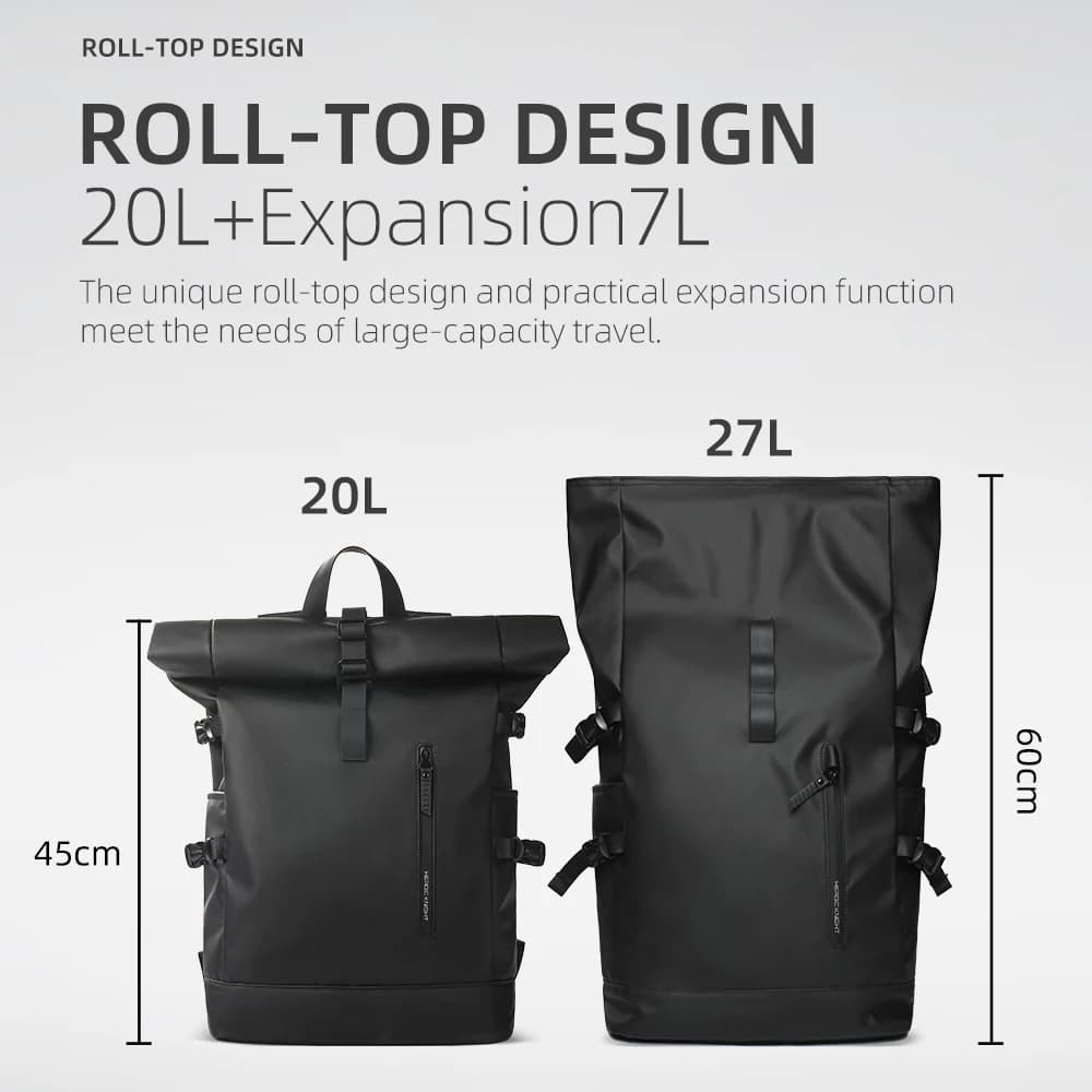 HK sac à dos de voyage extensible hommes grande capacité étanche 15.6 "sac pour ordinateur portable 