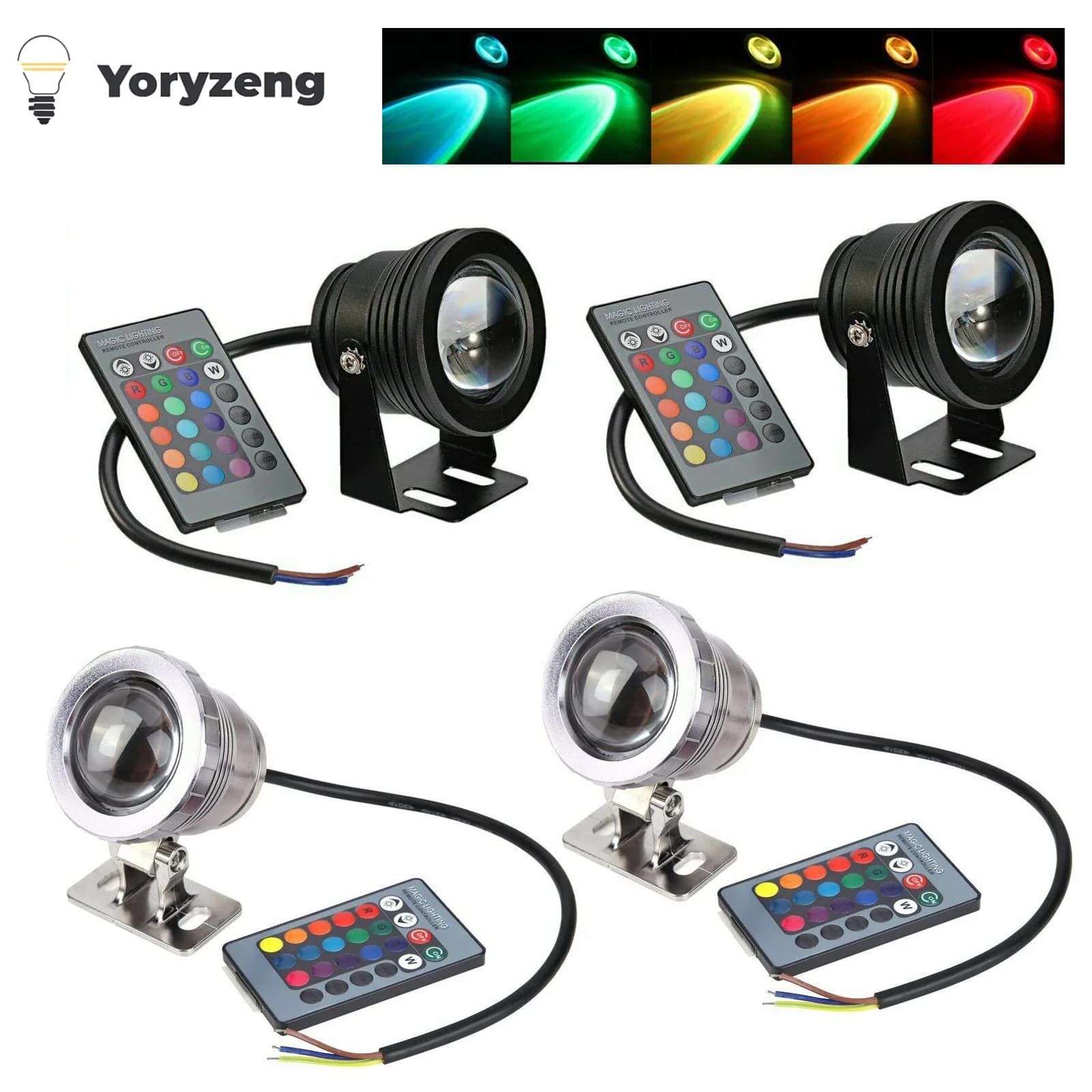 2 pièces RGB étanche IP68 LED projecteur sous-marin fontaine piscine étang Aquarium projecteur extér