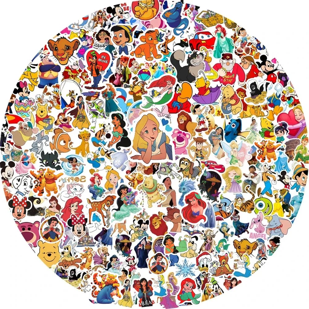 Autocollants Disney de la série Anime mixte, 50/100/200/300 pièces, autocollants mignons de dessin a