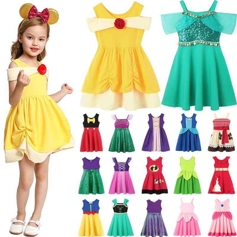 2025 été Elsa Anna tenue décontractée filles coton vêtements enfants sans manches a-ligne robe bébé 