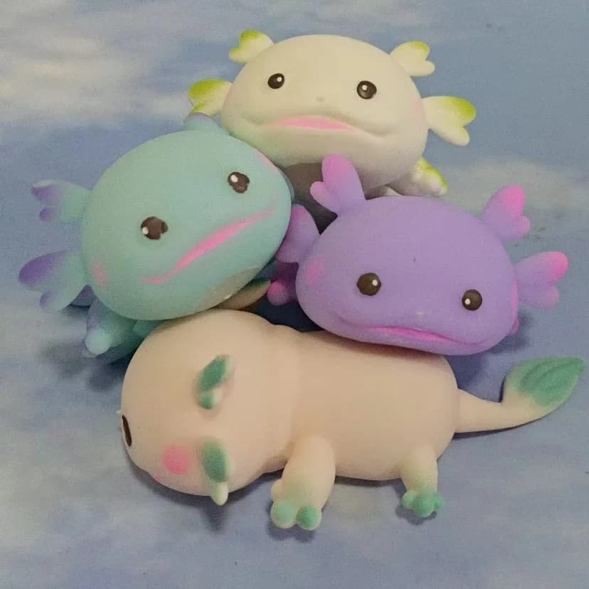 Axolotl – balle à presser, poisson mignon, relaxation, dessin animé, anti-Stress, Squishy, soulageme