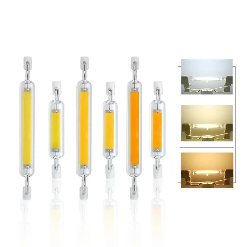 Ampoule LED en Tube de verre COB R7S, 5W 10W 20W 78MM 118MM, lampe épis de maïs AC 110V 220V, haute 