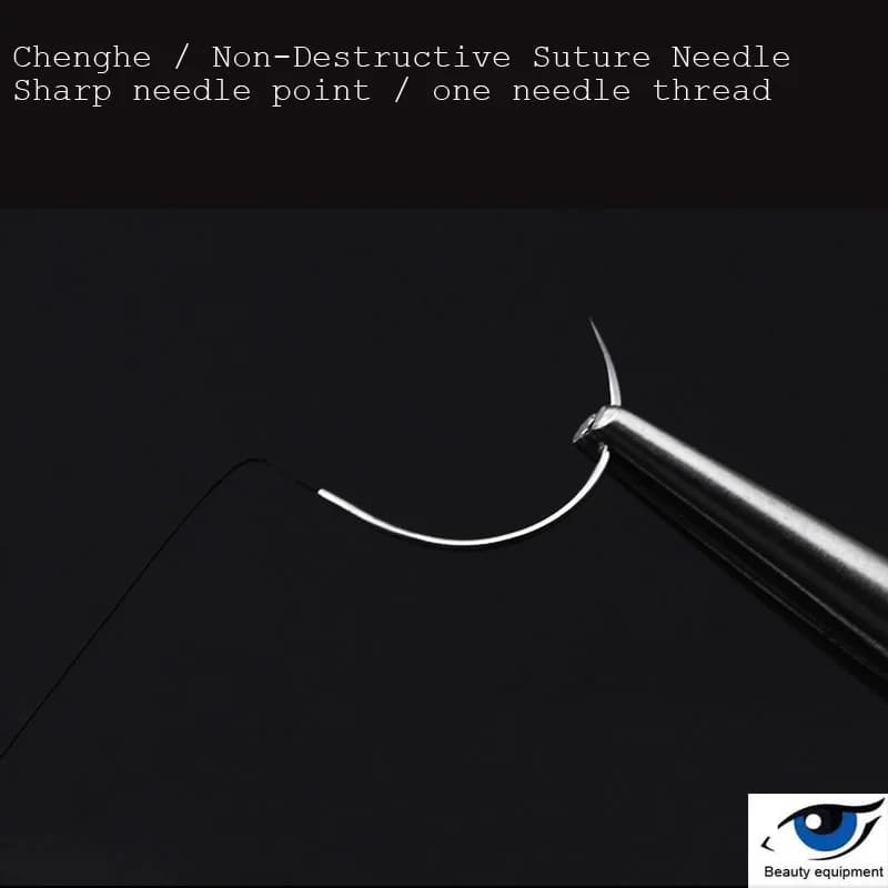 Aiguille de suture microchirurgicale non invasive Ningbo Chenghe avec fil de nylon noir suture nerve