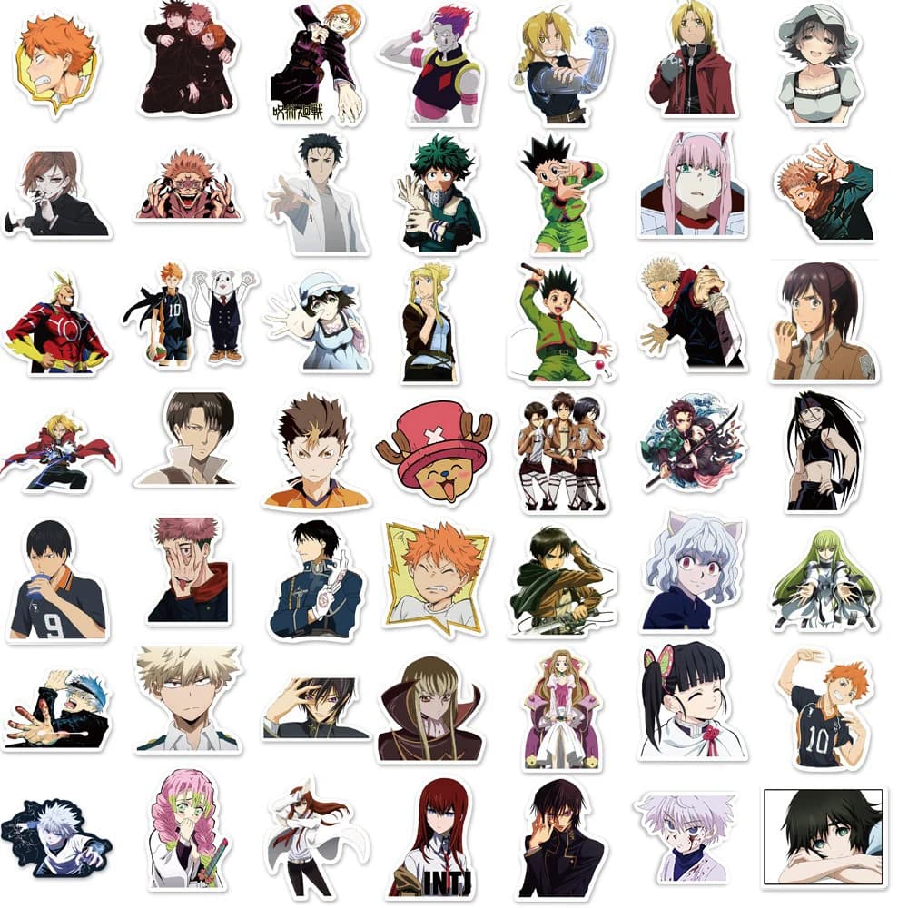 10/30/50/100 PIÈCES Mélange Dessin Animé Anime Autocollants Naruto Jujutsu Kaisen Attaque Sur Titan 