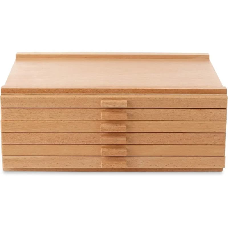 Boîte de rangement en bois à 6 tiroirs pour artistes, pour pastels, crayons, stylos, marqueurs, pinc