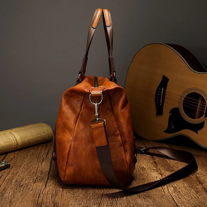 Sac de Voyage en Cuir de Vache group pour Homme, Bagage Vintage, Polochon, Durable, -du-- end, Grand