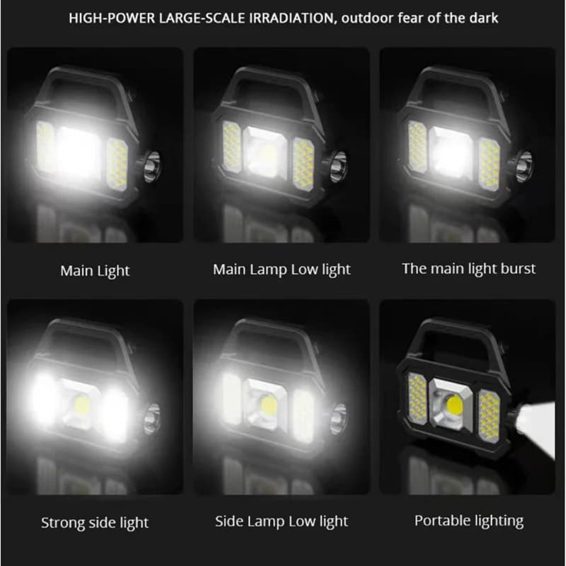Lampe de poche LED solaire aste, COB, zoomable, étanche, ampoules DulTorch, peut charger le téléphon