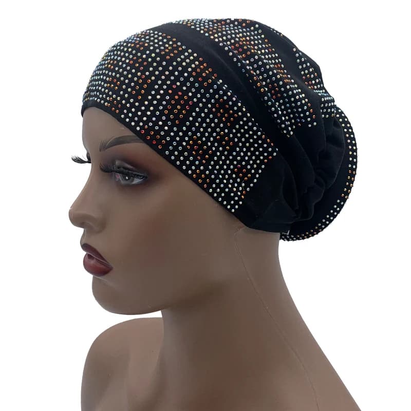 Turban élastique pour femmes musulmanes, bonnet Hijab, bandeau de sauna, casquettes africaines et in