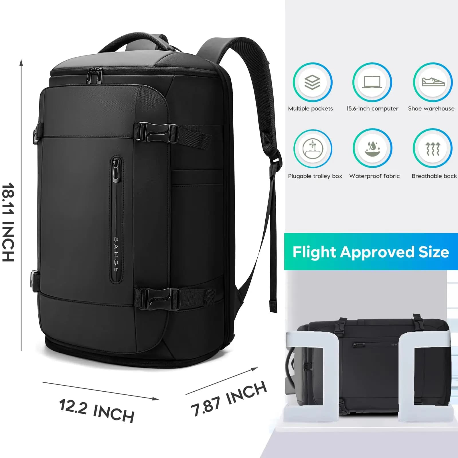 BANGE Multi nouveaux hommes sac à dos sport voyage affaires grande capacité séparation sèche et humi