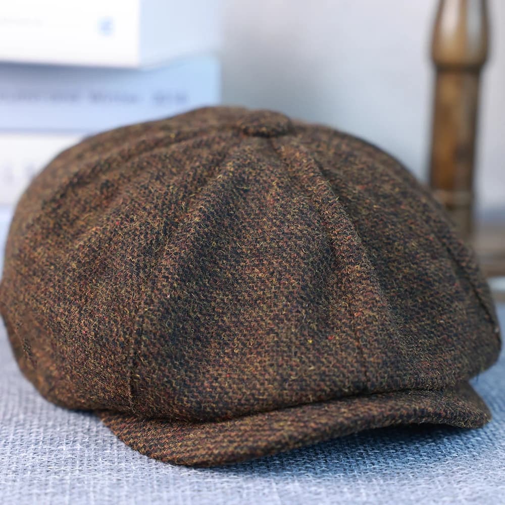 Nouveau Vintage hommes laine gavroche casquette marron vert femmes hommes bérets classique laine oct