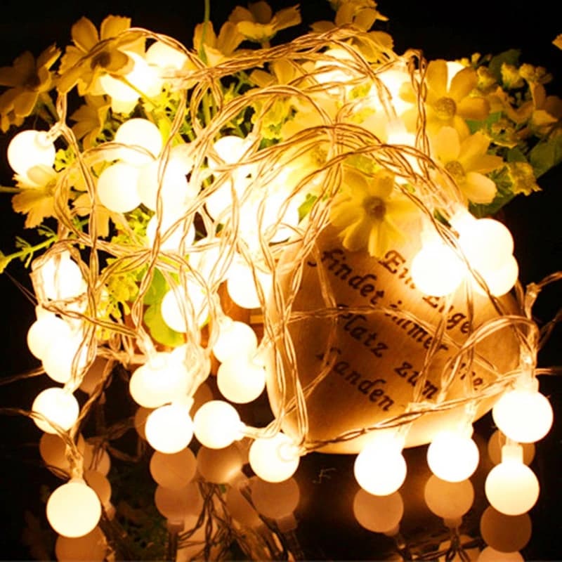 Guirxiété lumineuse boule LED alimentée par batterie USB, lampe d'extérieur, lumières dégradées, déc