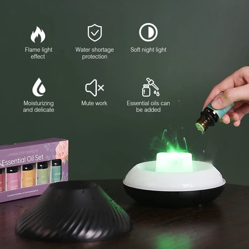 KINSCOTER diffuseur d'arôme volcanique lampe à huile essentielle 130ml USB humidificateur d'air Port