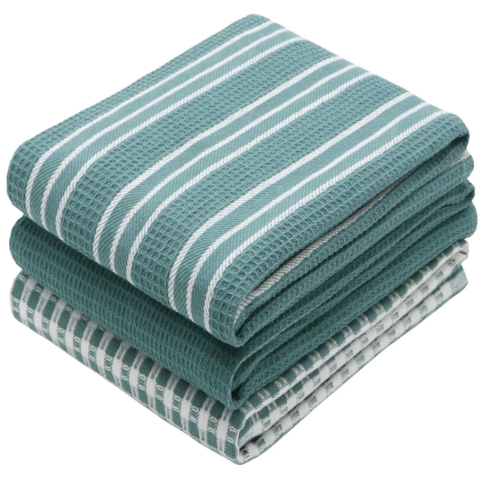 Torchons de cuisine en tissage gaufré, 100% coton, ultra doux, absorbants, à séchage rapide, ustensi