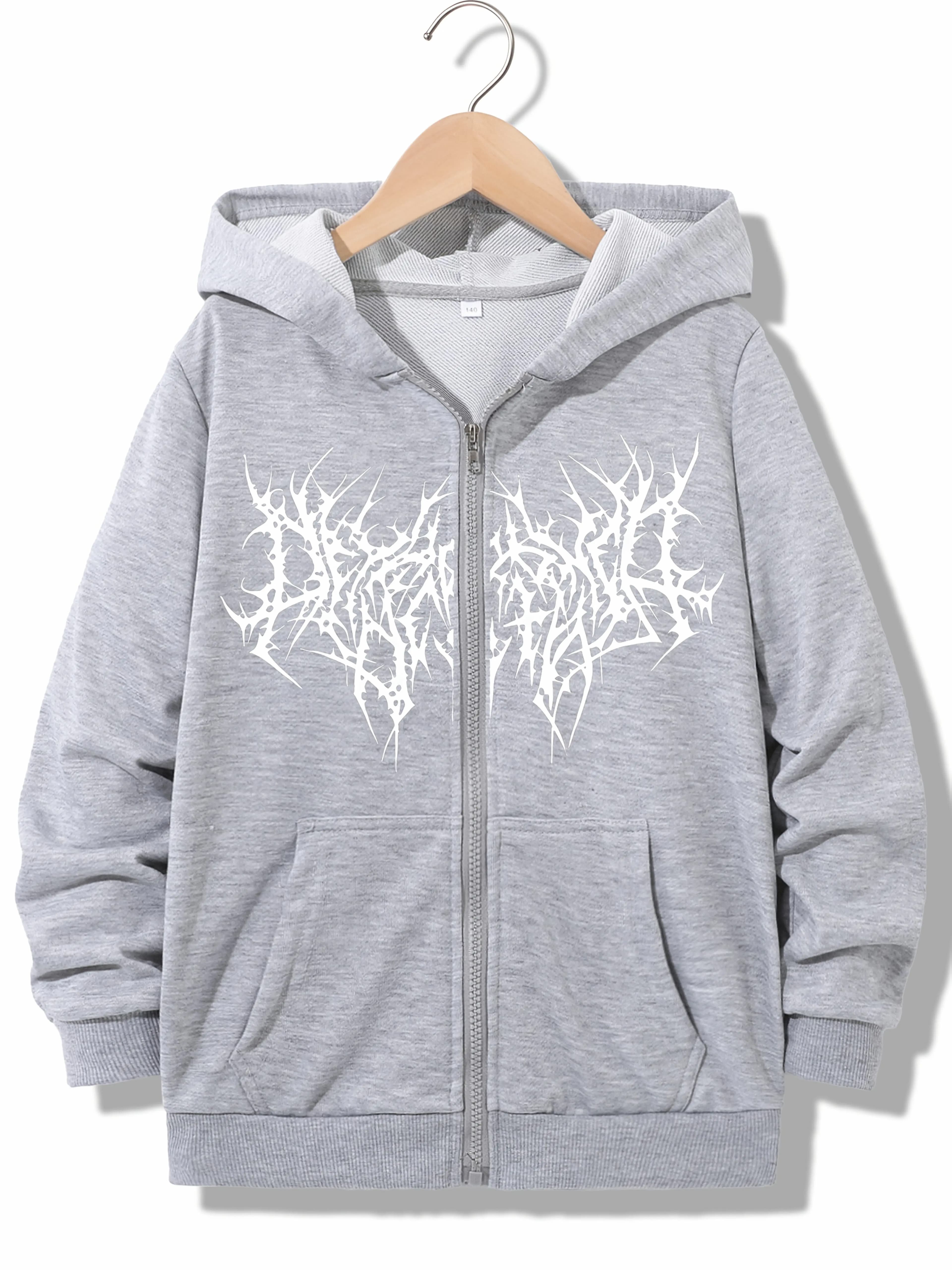 Sweat à capuche zippé streetwear tendance, style HIP HOP décontracté, pour garçons et filles, Y2k, p