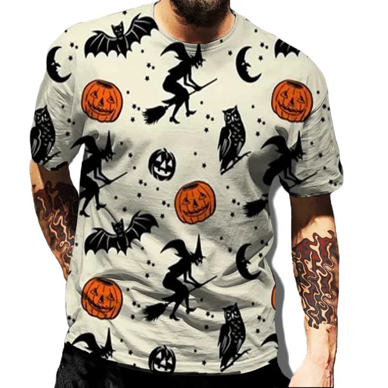 Hommes Halloween T-Shirt tendance vêtements gothique Streewear homme Hip Hop hauts Clown graphique t
