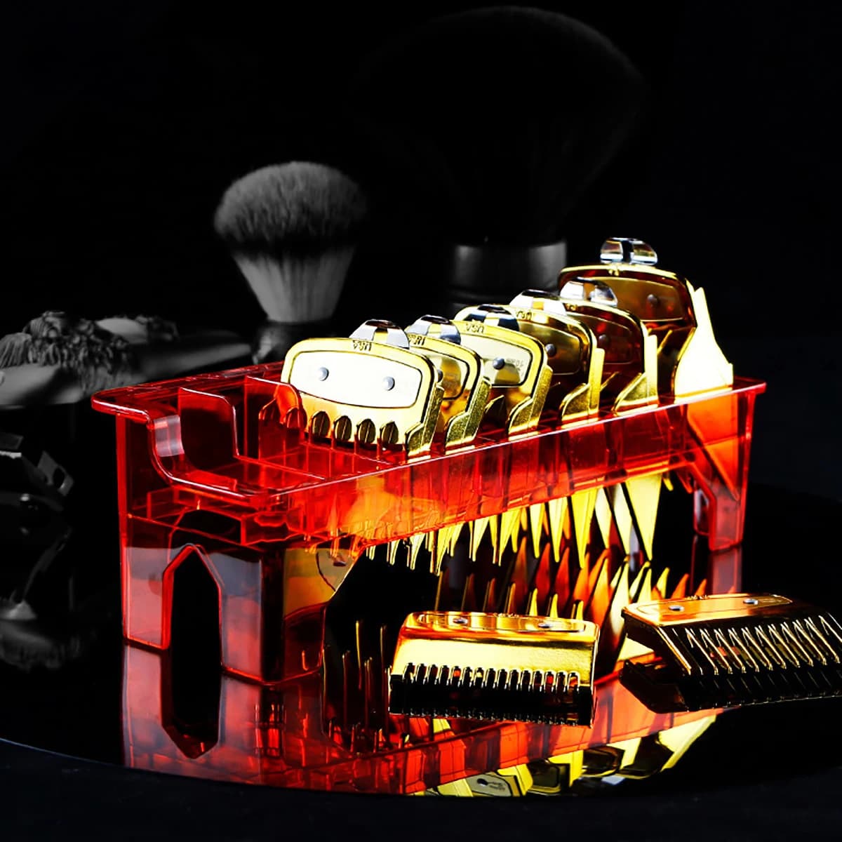 Une boîte de rangement électrique pour tondeuse à cheveux à 8 grilles, stockage de tondeuse à cheveu