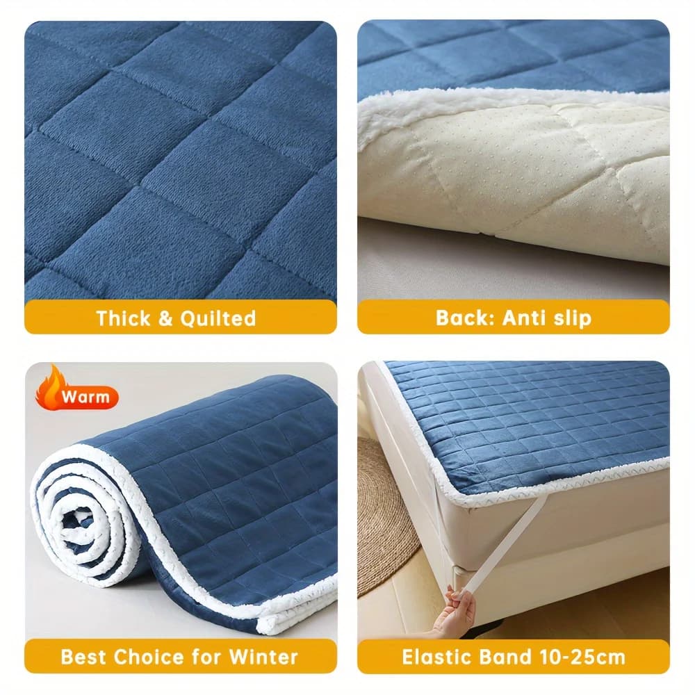 Coussin de matelas en velours de lait, protection de literie douce et respirante, taille Queen, hous