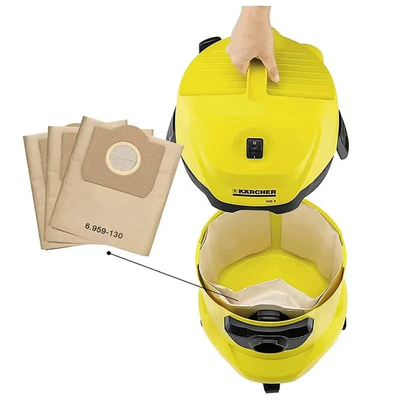Sac à poussière de remplacement, filtre Hepa pour aspirateur Karcher WD3 Premium WD3200 WD 3300 MV3,