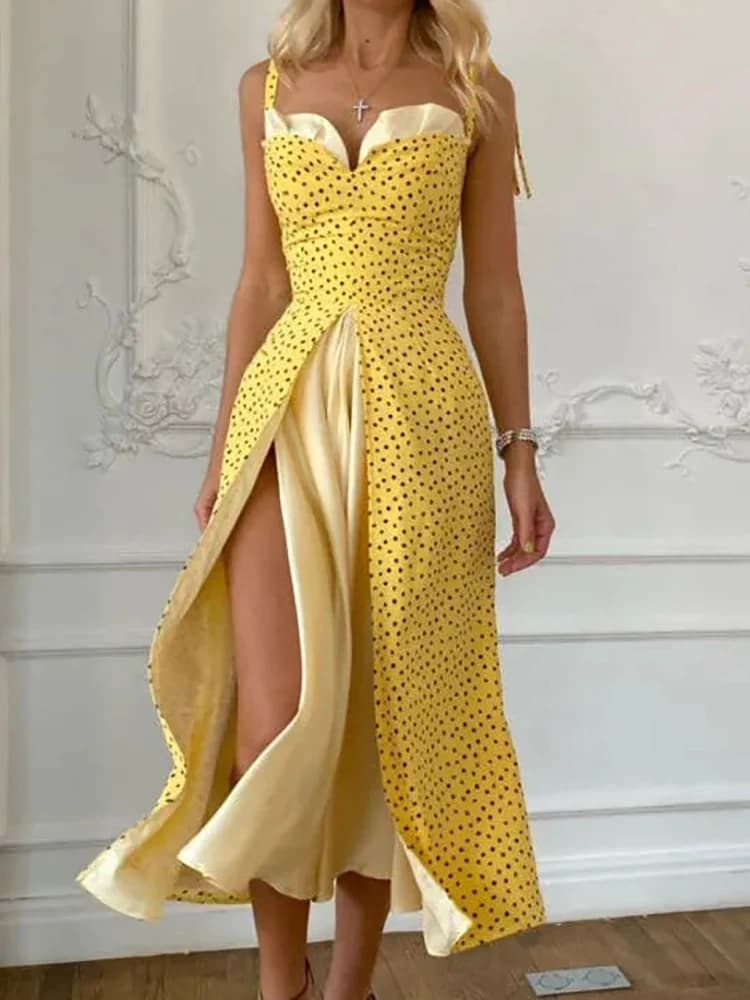 Robe de club de plage fendue pour femmes, robe maxi dos nu à col en V patchwork sexy, élégante robe 