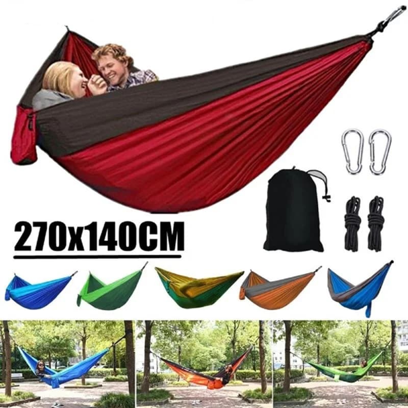 Hamac de Camping en plein air Portable pour une personne, avec couleur en Nylon assortie, lit suspen