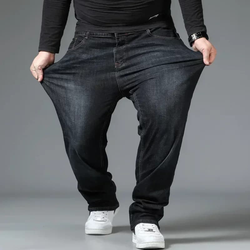 Hommes grande taille noir jean 10XL surdimensionné taille haute pantalon ample mari grande taille pa