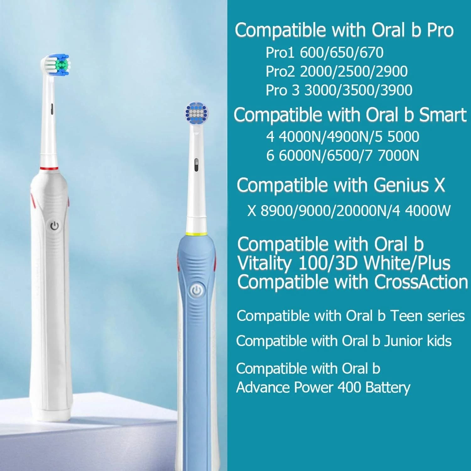 Recharge de tête de brosse pour Oral B Braun, buses de brosse à dents, fil dentaire standard, nettoy