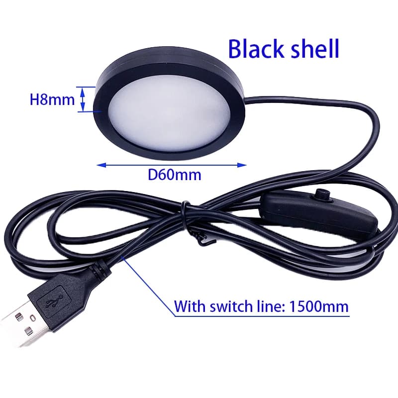 Lampe LED sous-meuble avec interrupteur USB 5V, vitrine, éclairage de comptoir d'étagère, spot intér