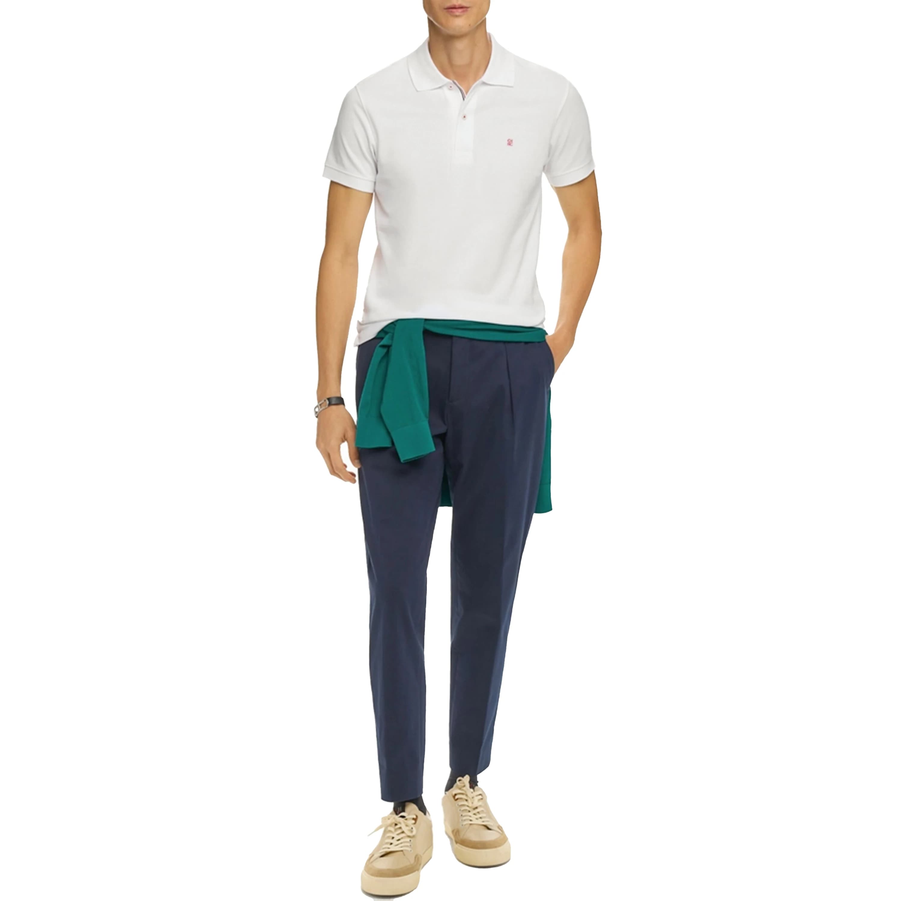 CHCH nouveaux hommes couleur unie Polo à manches courtes revers bouton t-shirts été hommes décontrac